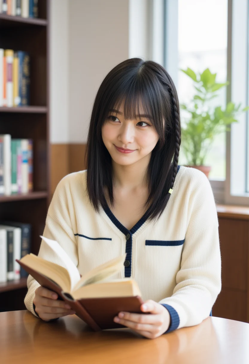 図書館で本を読む桃井りせ